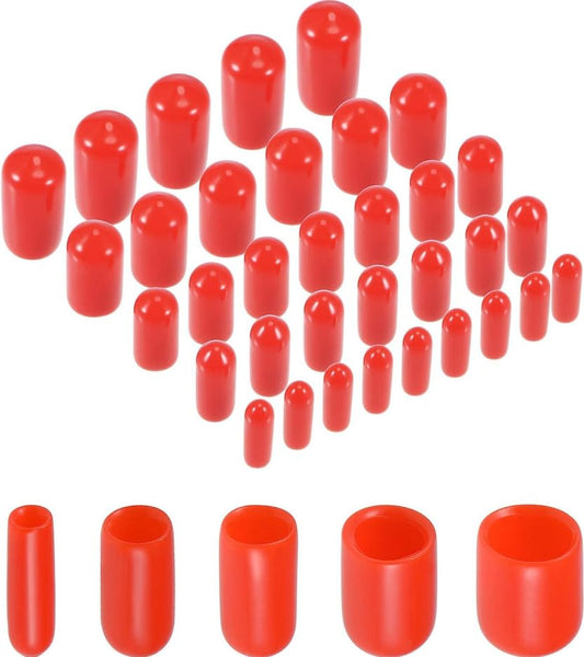 50pcs Rubber End Caps (3mm, 5mm, 6mm, 8mm, 9.5mm) Vinyl Round End Cap Cover Screw Thread Protector - size: 3mm, 5mm, 6mm, 8mm, 9.5mm