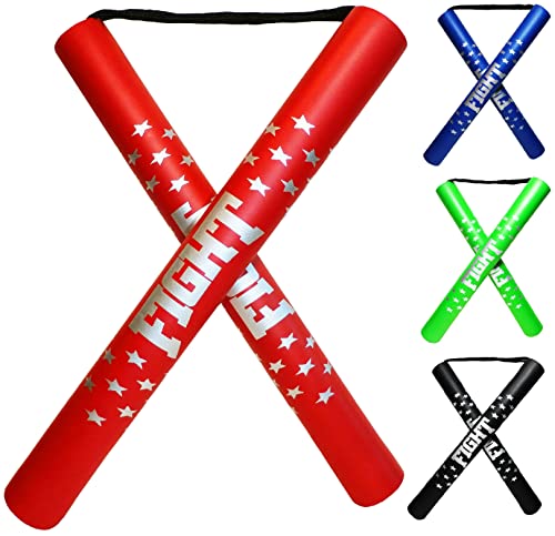 Safe Foam Rubber Stick for Training with Cord for Kids & Beginners - color: Red