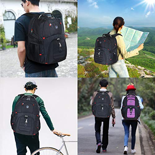 SHRRADOO Extra Large Travel Laptop Backpack for Men, Work College Backpacks - color: Black