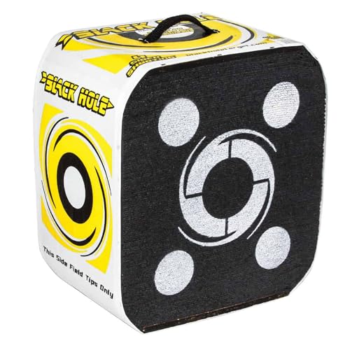 Black Hole 4-Sided Archery Target, Uses Friction Not Force to Stop All Field Points and Broadheads, Open-Face Layered Design, Lightweight and Carry Strap for Portability - size: Compound/Recurve 18" x 16" x 11"