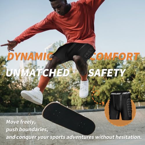 Frelaxy 3D Protective Butt Pads Padded Shorts for Snowboard, Ski and Skate, Crash Pad Impact Gear, Protection for Tailbone, Hip, and Butt - size: Small