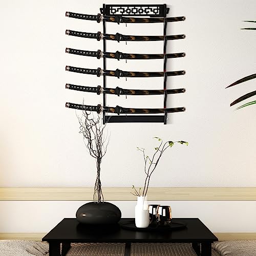 Katana Sword Rack Wall Mount, Hanging Stands for Sword Display,6 Tier - size: 6 Tier
