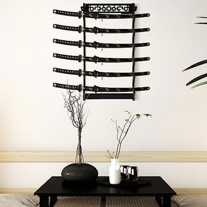 Katana Sword Rack Wall Mount, Hanging Stands for Sword Display,6 Tier - size: 6 Tier