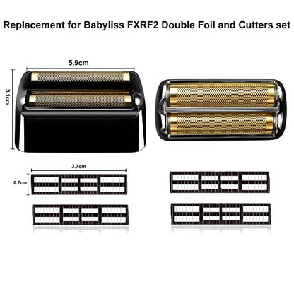 Replacement Heads Foil & Cutters Compatible with BaBylissPRO FXFS2 Shaver - color: 3 black