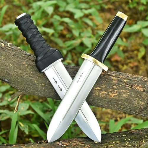 V M Thorfinn Dagger Replica from Vinland Saga, Handmade Viking Knife with Leather Sheath, Anime Collectible Fixed Blade for Cosplay, Display, Halloween Costume & Gift for Men