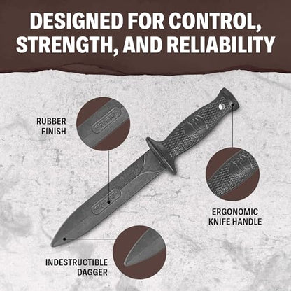 Condor Tool & Knife Training Kombat Rubber Dagger | Fake Knife with a Santoprene Handle | Fighting Knife | Rubber Training Knife | 6.97in Blade | 3.1oz