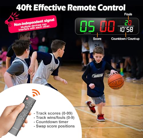 15.2" Digital Scoreboard Clock with Countdown Timer, Variable LED Color