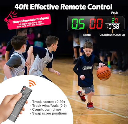 15.2" Digital Scoreboard Clock with Countdown Timer, Variable LED Color