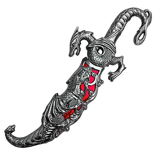 Saint George Dragon SaSaint George Dragon Saber 10" Fantasy Dagger – 2nd Generation Medieval Knight Short Sword with Intricate Scabbard and Detailedber Fantasy Knight 2nd Generation 10" Dagger - color: Red
