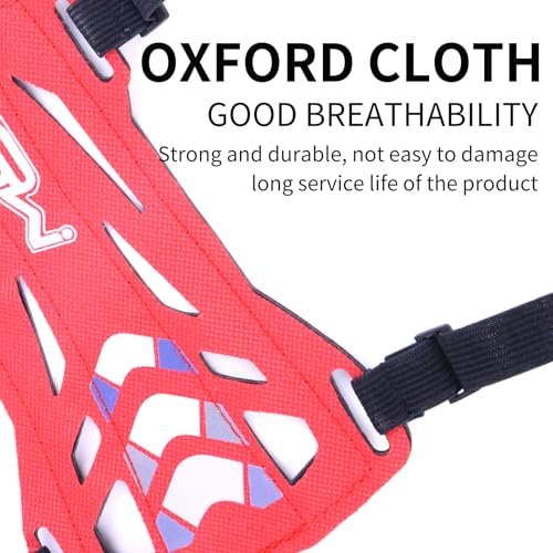 11.2in Long/6.7in Short Armguard Professional Competition Archery Bow Range with 4-Strap/2-Strap Buckles Shooting Practice Guard Nylon Carbon Forearm Protector Arm Guard - size: Red Short