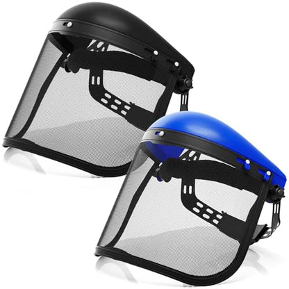 Sabary Safety Face Shield with Mesh Visor for Men, Black,Blue - color: Black,blue