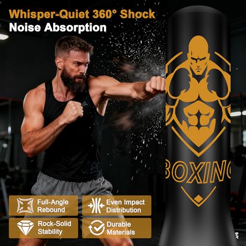 Freestanding Puncing Bags for Adults Teens, Heavy Bag with Stand - color: Black