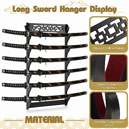 Katana Sword Rack Wall Mount, Hanging Stands for Sword Display,6 Tier - size: 6 Tier