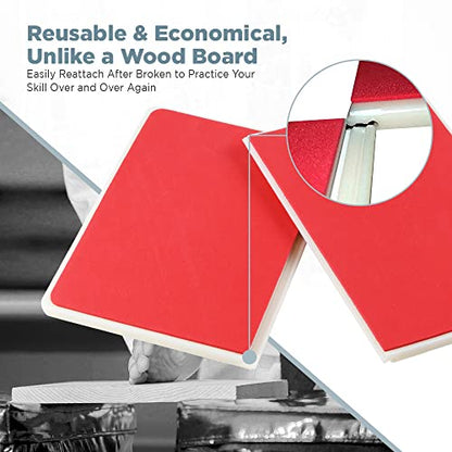 Logest Rebreakable Boards Martial Arts - Taekwondo Karate MMA Boards - Reusable Plastic Training Breaking Boards for Kids & Adults Available in 6 Levels of Difficulty Taekwondo Boards for Breaking - color: Red - Heavy