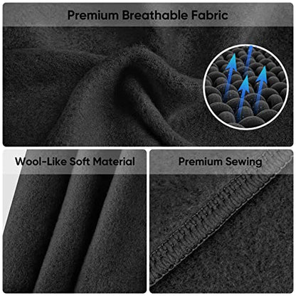 TICONN Neck Gaiter for Men Women, Cooling Bandana Face Mask Cover Gator - color: 2 Black, style: Fleece