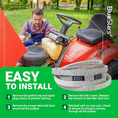 BlueStars M154958 Mower Deck Belt | Aramid Cord | 111.4" x 5/8" - size: M154958, style: Aramid Cord