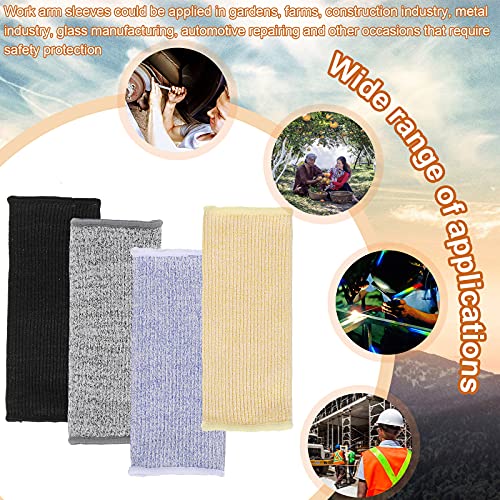 Neer 4 Pair Protective Arm Sleeves Cover,7.9 Inch,Black,Purple,Gray,Beige - color: Black, Purple, Gray, Beige, size: 7.9 Inch