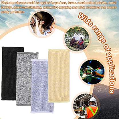 Neer 4 Pair Protective Arm Sleeves Cover,7.9 Inch,Black,Purple,Gray,Beige - color: Black, Purple, Gray, Beige, size: 7.9 Inch