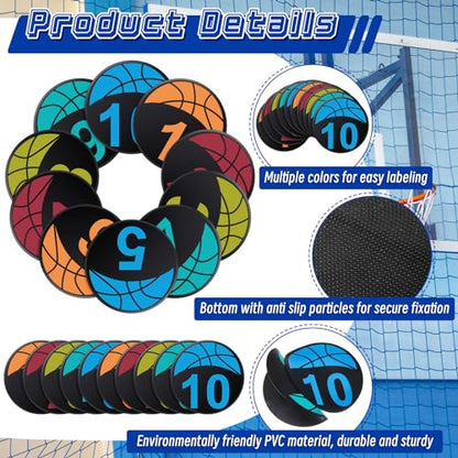 Qilery 20 Pcs Basketball Training 9 Inch Spots, Anti-Slip Court Marking Kit