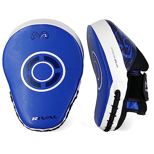 RIVAL Boxing RPM7 Fitness Plus Punch Mitts - Curved Striking Surface, Hook and Loop Wrist, Ergonomic Fit, and Padded Finger Protector