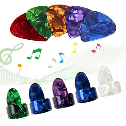 AUGSUN 30pcs Silicone Guitar Finger Guards 5 Sizes Fingertip Protectors