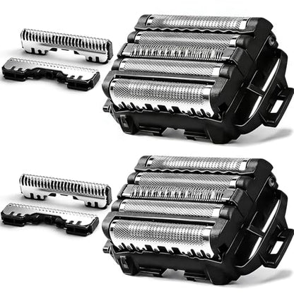 WES9032P Replacement Outer Foil and Inner Blade Set,Compatible with Panasonic ARC5 5-Blade Shavers ES-LV97-K,ES-LV67-K,ES-LV95-S,For men's shaving（2Packs） - color: grey
