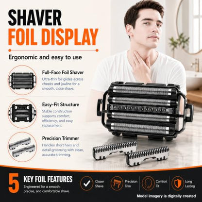 Shaver Replacement Foil，Compatible with Panasonic ARC5 5-Blade Shavers - color: Black Border 1 Pack