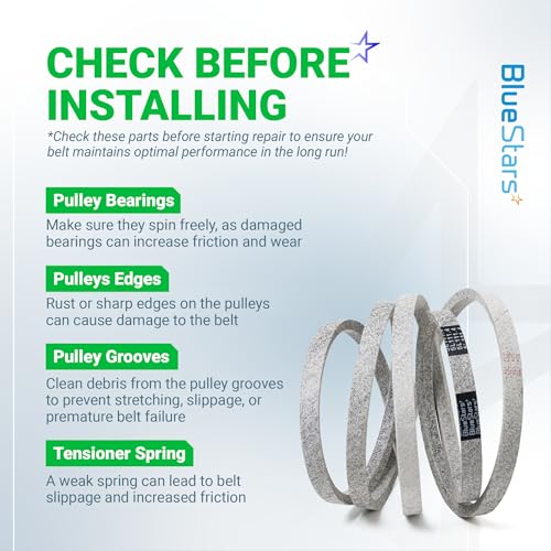 BlueStars M154958 Mower Deck Belt | Aramid Cord | 111.4" x 5/8" - size: M154958, style: Aramid Cord