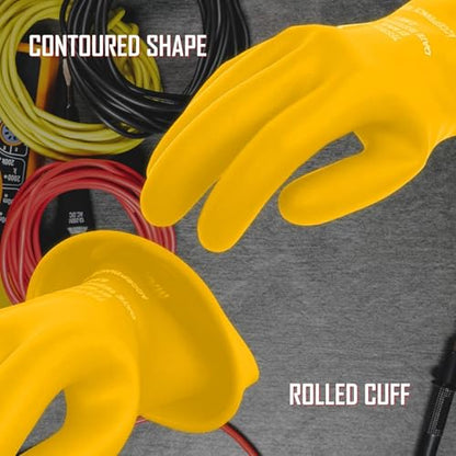 MAGID Rubber Insulating Electrical Safety Gloves, Class 0 ASTM Compliant - color: Yellow, size: Size 9.5 | Cuff Length - 11", style: 1 Pair