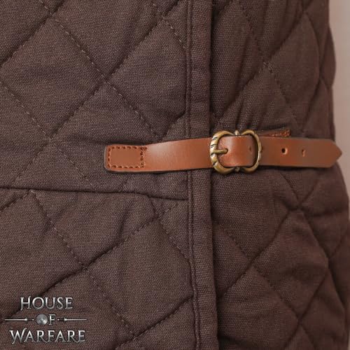 Medieval Gambeson Men Jacket | Padded Gambeson Coat 13th Century 2-Layer – Quilted Cotton Arming Wear - color: Brown, size: Medium