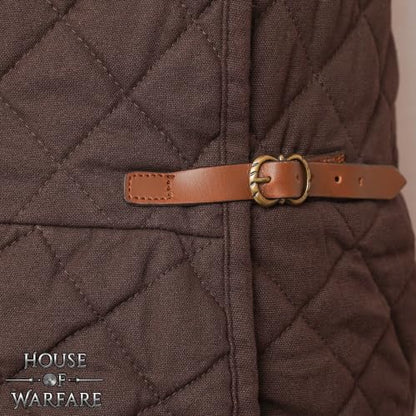 Medieval Gambeson Men Jacket | Padded Gambeson Coat 13th Century 2-Layer – Quilted Cotton Arming Wear - color: Brown, size: Medium