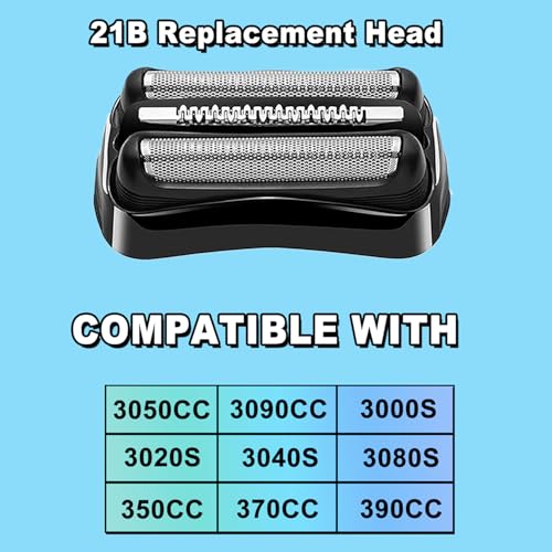21B Series 3 Electric Shaver Replacement Head Compatible with Braun(2-Pack)
