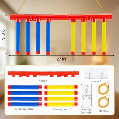 Reflex Drop Sticks Game, Solo & Dual Play, Modes Reaction Toy for Party - color: Red and Yellow
