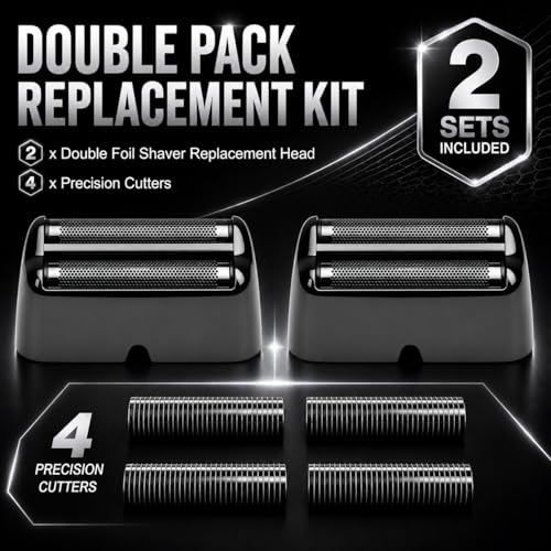 Replacement Double Foil Blade Compatible with BaBylissPRO UV-Double Shaver - color: Grey Double Foil-2 Pack