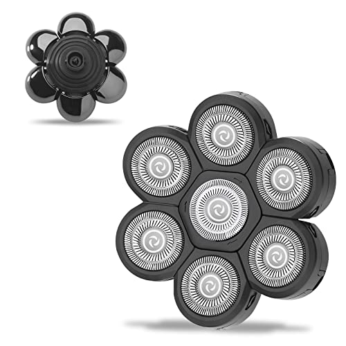Head Shaver Replacement Heads,Head Shaver Replacement Blades, Head Shavers for Bald Men,Head shavers for Men, Stainless Steel Rotary Blades for Electric Head Razor (Black) - color: Black