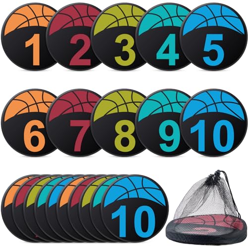 Qilery 20 Pcs Basketball Training 9 Inch Spots, Anti-Slip Court Marking Kit