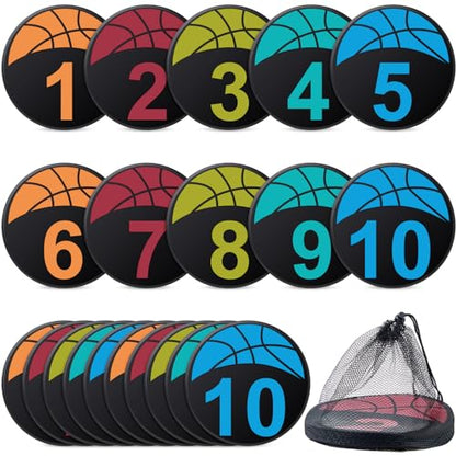 Qilery 20 Pcs Basketball Training 9 Inch Spots, Anti-Slip Court Marking Kit