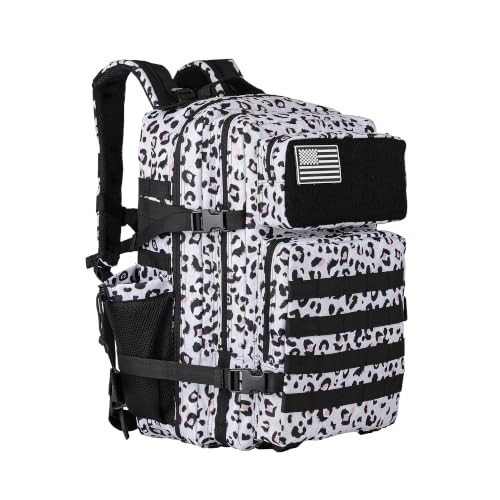 gracedon Tactical Backpack - Military Molle Bag 3 Days Pack for men and Women Large Assault Rucksack 25-45L (25L-Gray leopard print) - color: 25l-gray Leopard Print