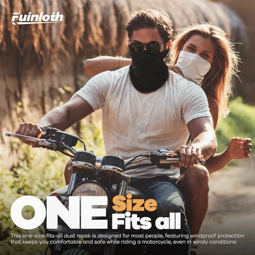Fuinloth Neck Gaiter, 6 Pack Cooling UV Protection Bandana Face Mask Gator - color: Black+gray+white+green+light Gray+navy