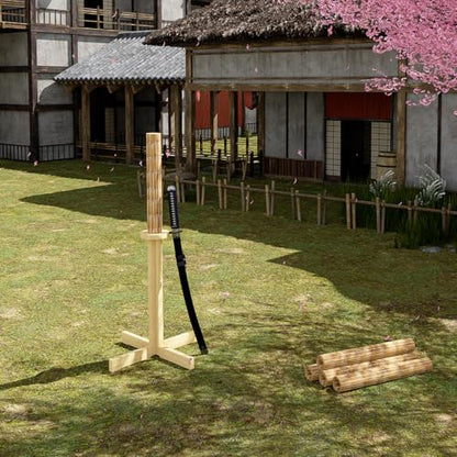 MR Wooden Kendo Tameshigiri Practice Stand 43” Rubberwood
