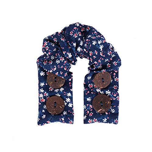 LOFBAZ Strap Holder with Buttons for Hook Face Covering Extender Adjustable Protection Reusable Washable Straps Floral Navy OS - color: Floral Navy