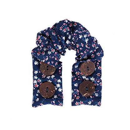 LOFBAZ Strap Holder with Buttons for Hook Face Covering Extender Adjustable Protection Reusable Washable Straps Floral Navy OS - color: Floral Navy