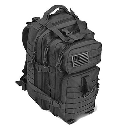 REEBOW GEAR Tactical Backpack for Men Army Molle Military Style Assault Pack Bug Bag Backpacks Daypack (34L Black) - color: 01 Black