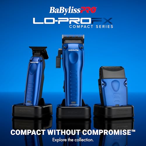 BaBylissPRO High-Performance Compact LO-PROFX Shavers for Men - color: Blue, style: Shaver and Base