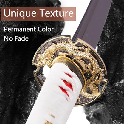 Handmade Sharp Katana, Traditional Clay Tempered 1060/9260/T10 Steel, Full Tang Real Katana Sword, Authentic Japanese Craft Samurai Sword - color: Dragon Red