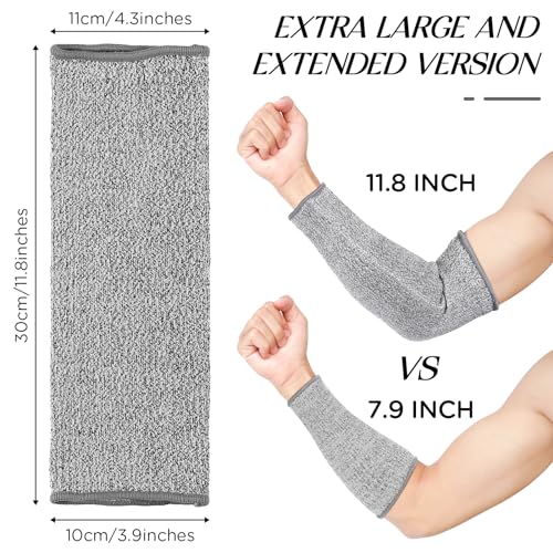 Neer 4 Pair Protective Arm Sleeves Cover,11.8 Inch,Black,Gray - color: Black, Gray, size: 11.8 Inch