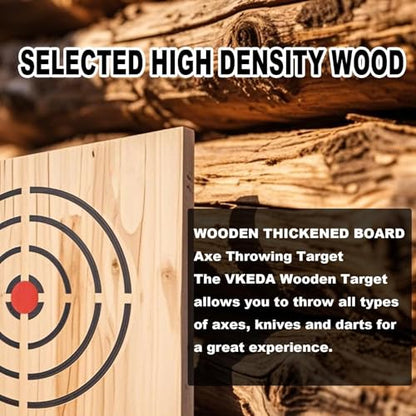 Axe Throwing Wooden Target with Handles & KnifeThrowing with Steel Chain