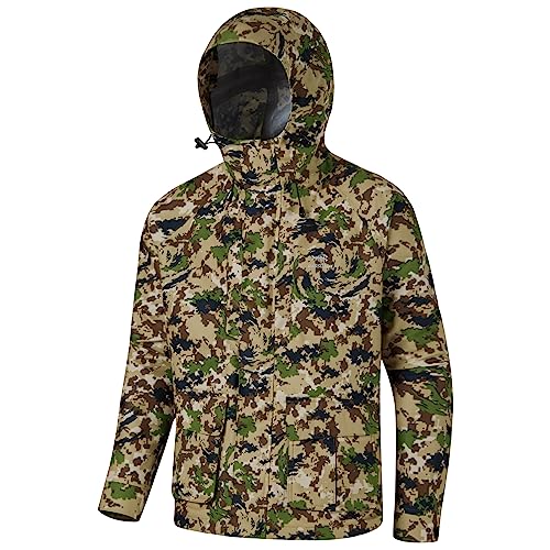 BASSDASH Walker-LW Breathable Waterproof Fishing Hunting Wading Jackets with Silent Outer Fabric for Men Women - color: Highland, size: X-Large