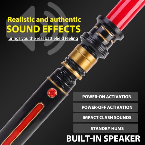 YukiHalu 3-Pack Light Up LED Saber, Light Swords with FX Sound and Realistic Handle, Expandable Sabre for Halloween Dress Up Parties Birthday Christmas Galaxy War Fighters