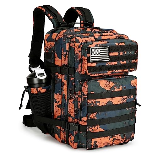 Military 45L Tactical Assault Backpack 3 day assault pack with Molle Waterproof backpack Rucksack for Tactical Backpacks - color: Marscamo